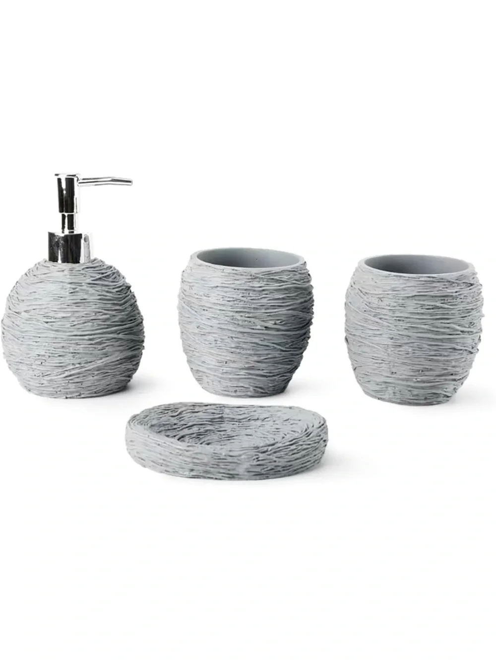 4-Piece Gray Bathroom Accessory Set